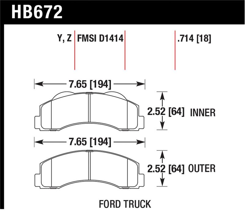 Ford Expedition Brake Pads - Front - Hawk Performance - LTS - `10-`11